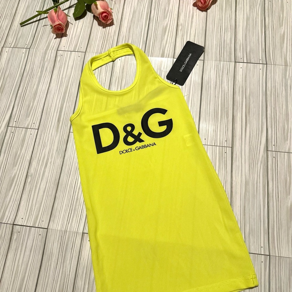 Dolce & Gabbana Neon Yellow Sleeveless Top